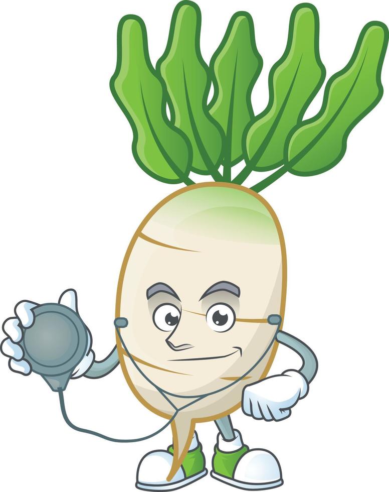 daikon dibujos animados personaje estilo vector