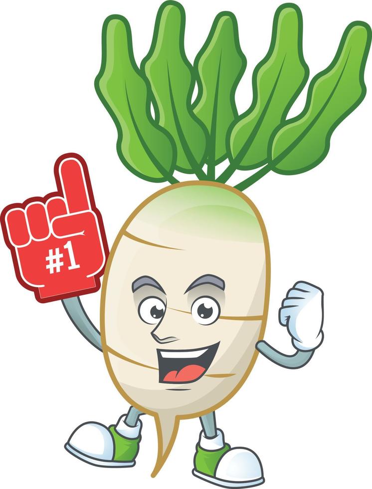 daikon dibujos animados personaje estilo vector