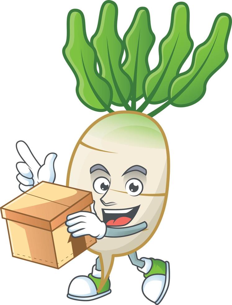 daikon dibujos animados personaje estilo vector