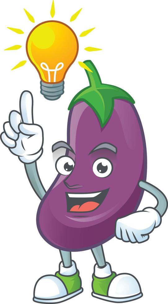 Eggplant cartoon character style vector