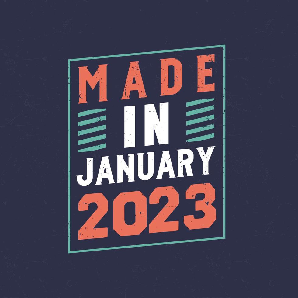 Made in January 2023. Birthday celebration for those born in January 2023 vector