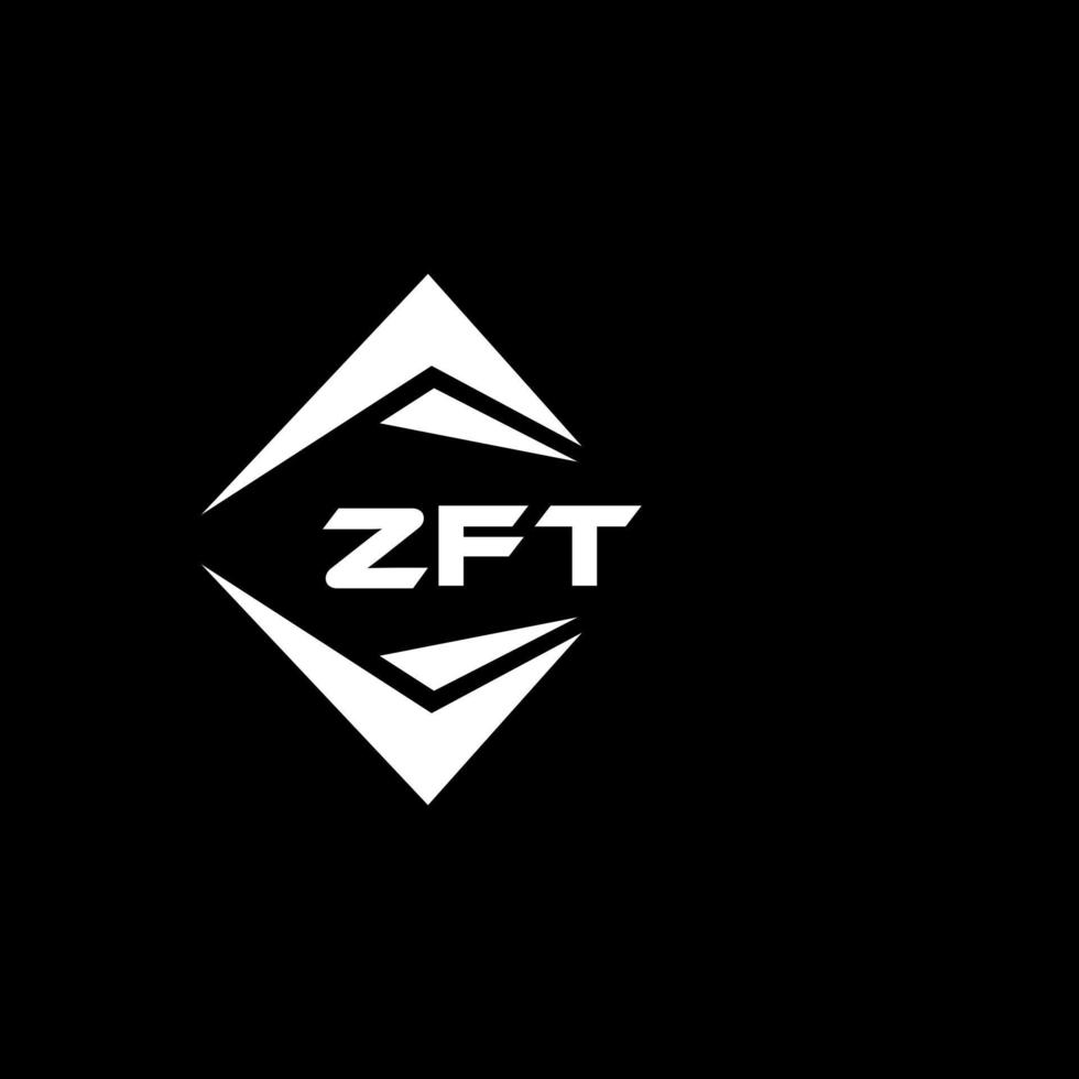 ZFT abstract technology logo design on Black background. ZFT creative initials letter logo concept. vector