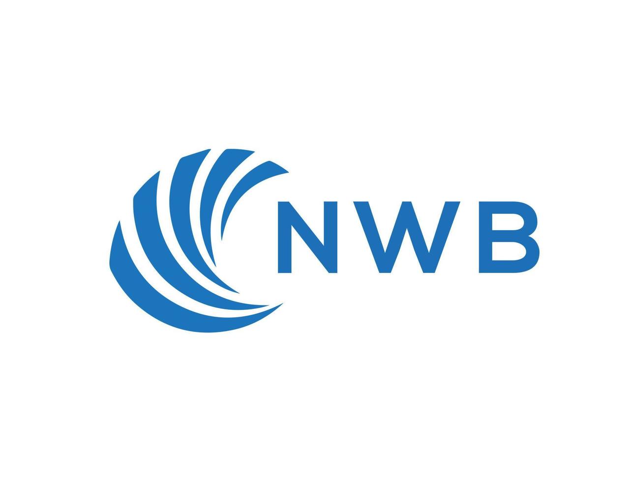 nwb letra logo diseño en blanco antecedentes. nwb creativo circulo ...