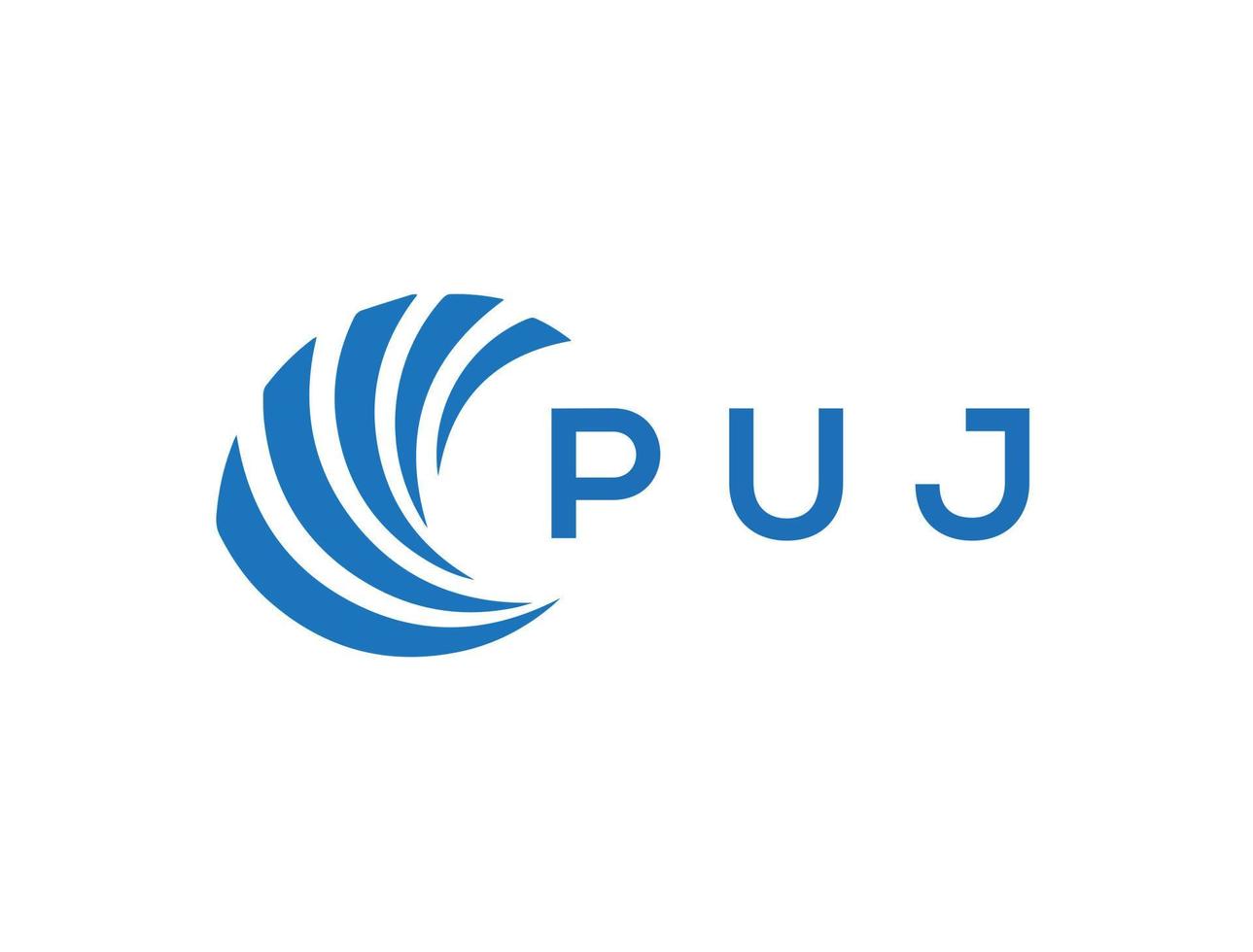 PUJ letter logo design on white background. PUJ creative circle letter logo concept. PUJ letter design. vector