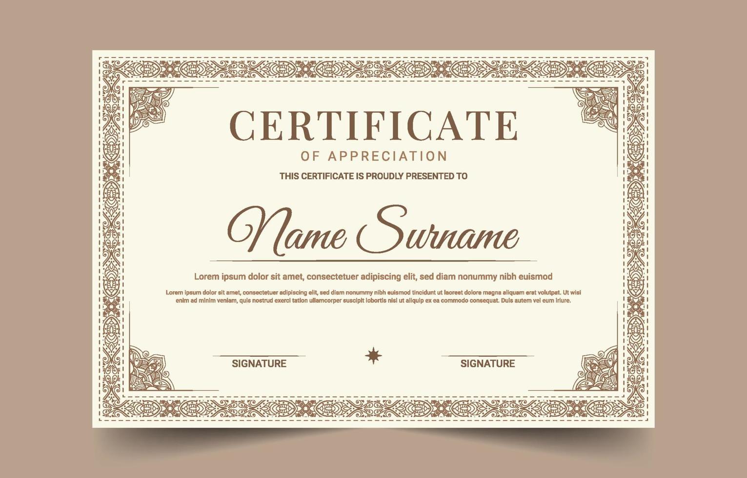 Classic Style Certificate Template vector