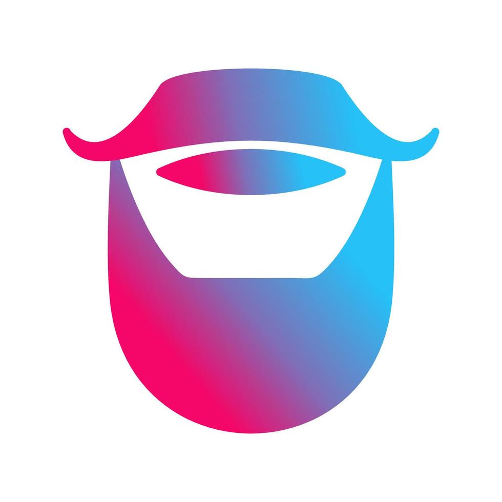 icono de vector de barba y bigote