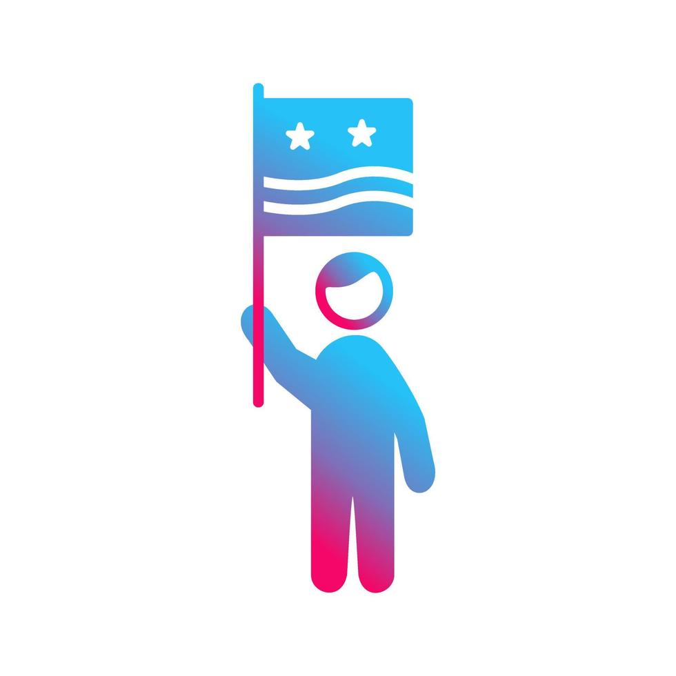 Raising Flag Vector Icon