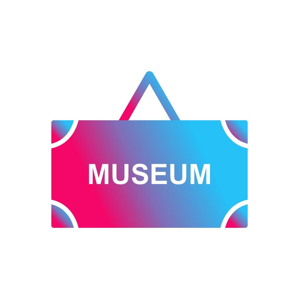 icono de vector de etiqueta de museo