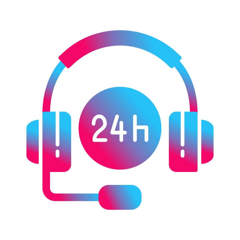 24 Hours Support Vector Icon