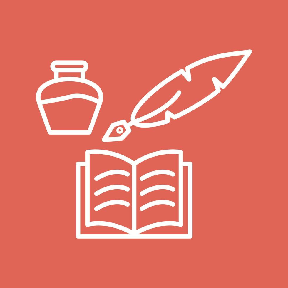 Unique Quill and Book Vector Icon