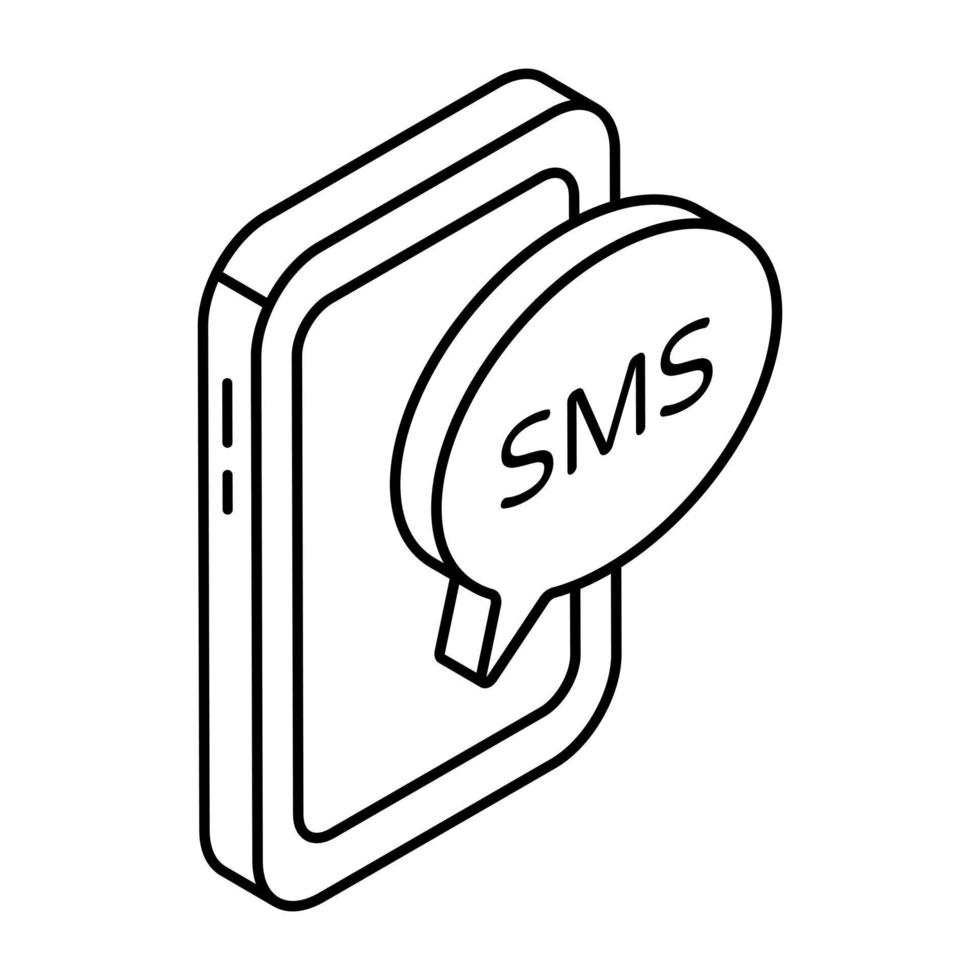 A creative design icon of mobile sms vector