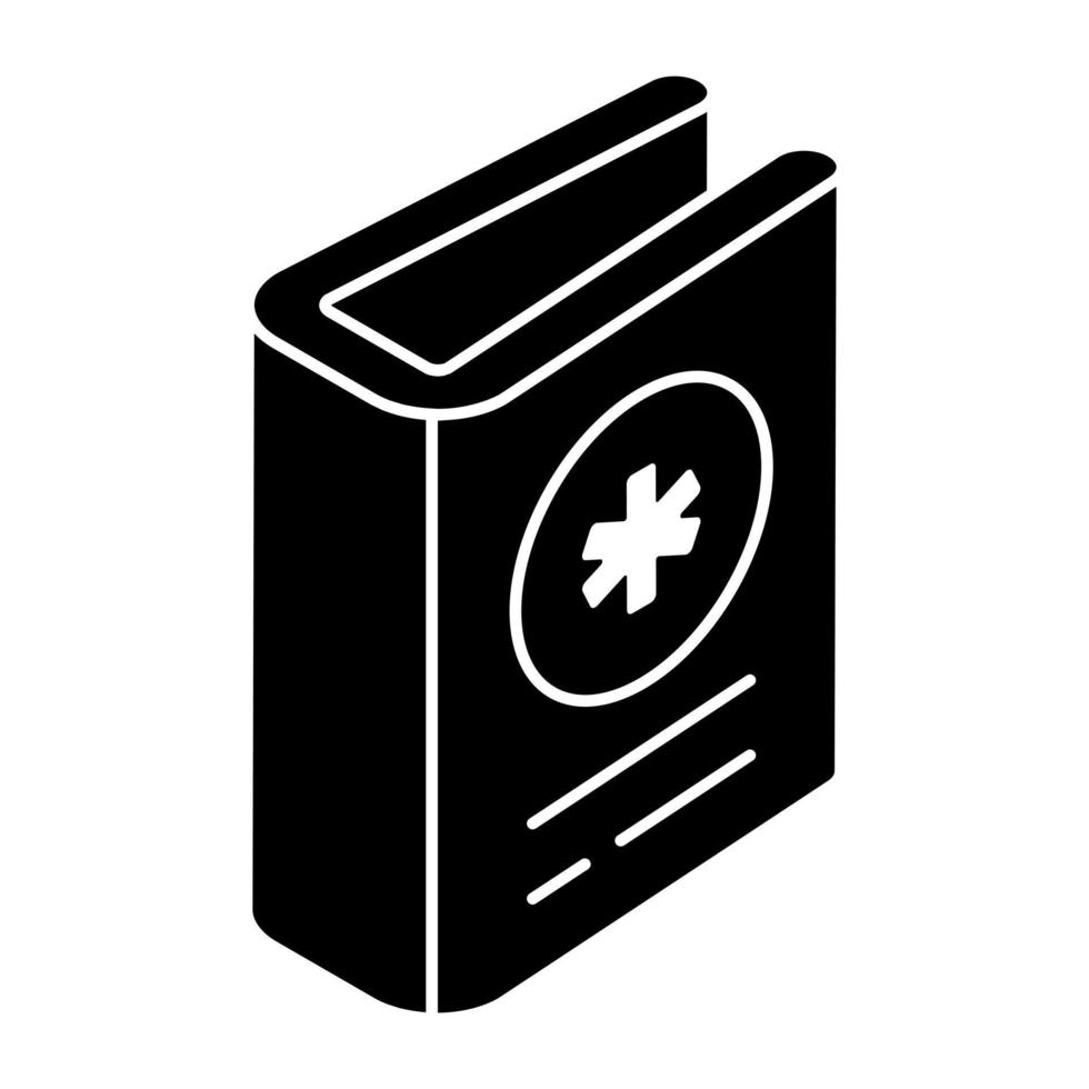 un icono de diseño único de libro médico vector