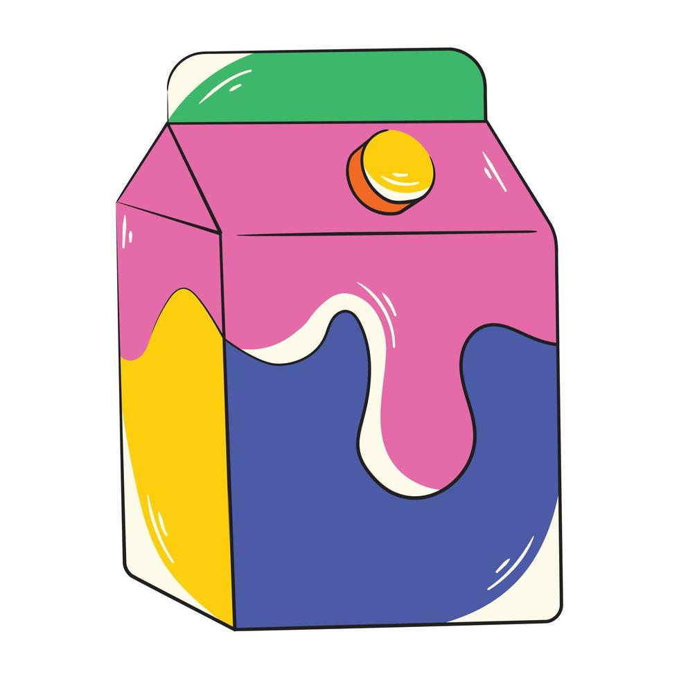 Trendy Milk Carton vector