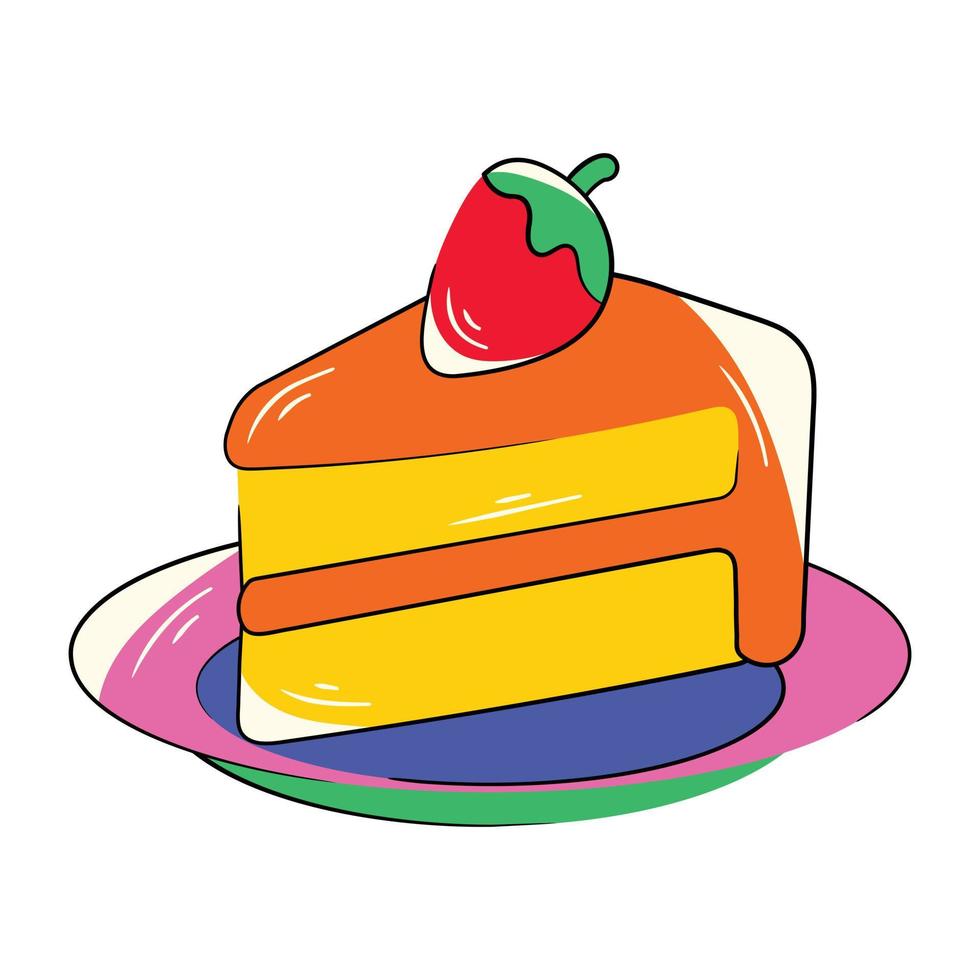 Trendy Cake Slice vector