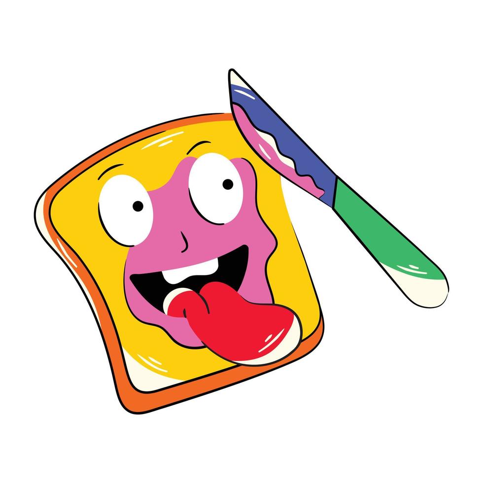 Trendy Jam Toast vector