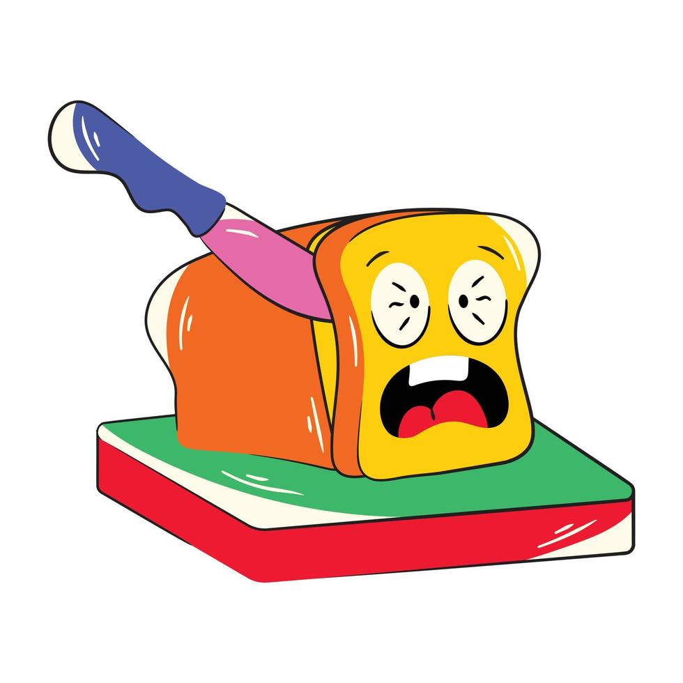 Trendy Cutting Bread vector