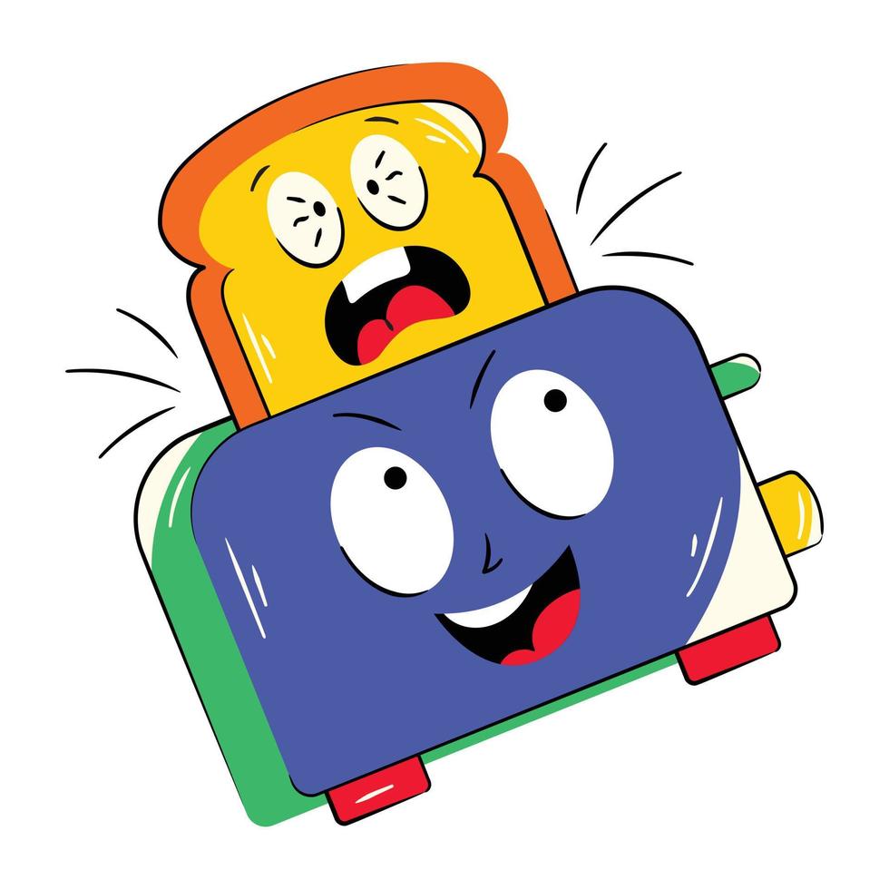 Trendy Bread Toaster vector
