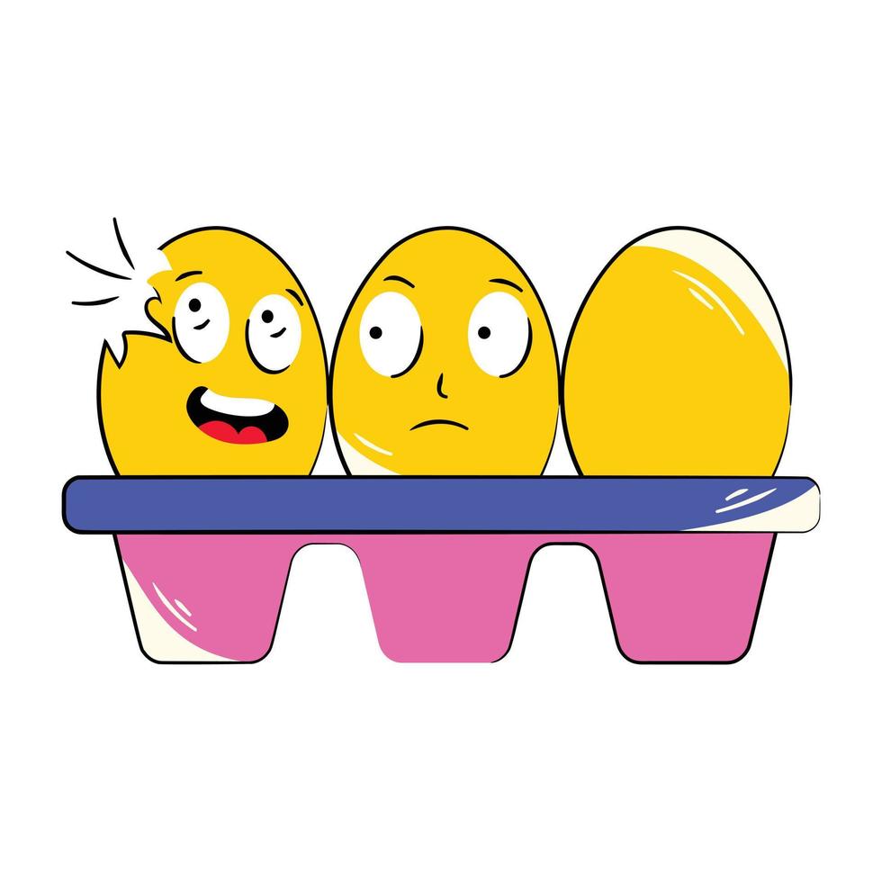 Trendy Egg Box vector