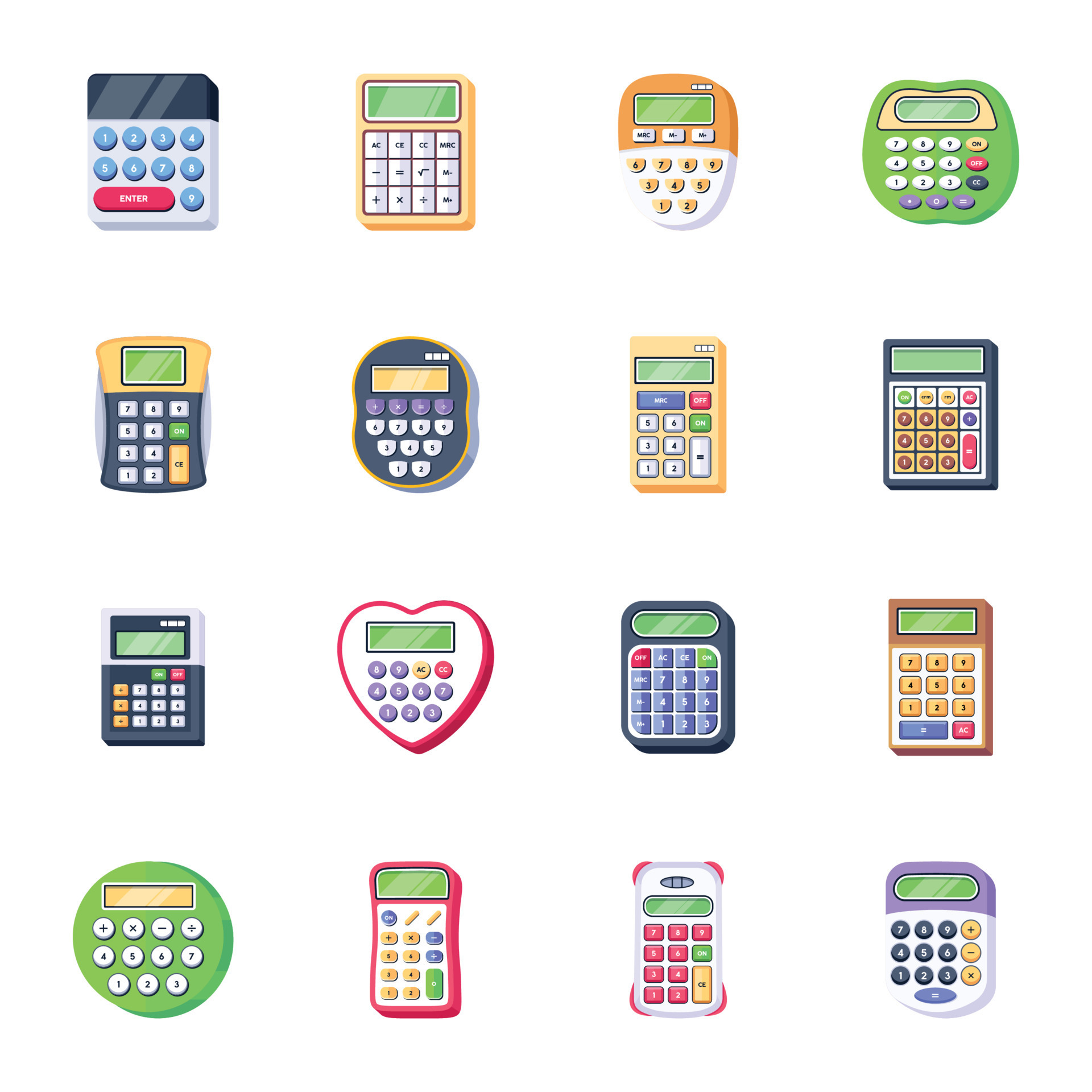 Bundle of Scientific Calculators Flat Icons 19871781 Vector Art at Vecteezy