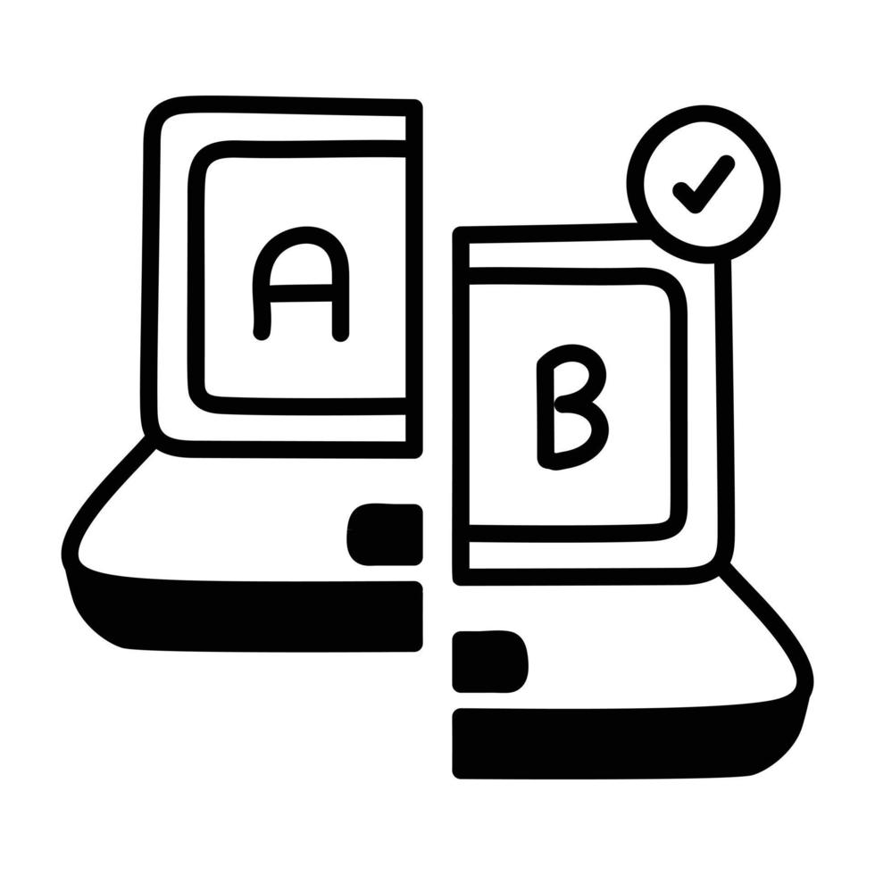 Trendy AB Testing vector