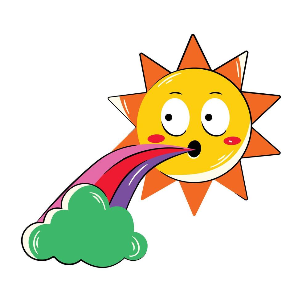 Trendy Rainbow Sun vector