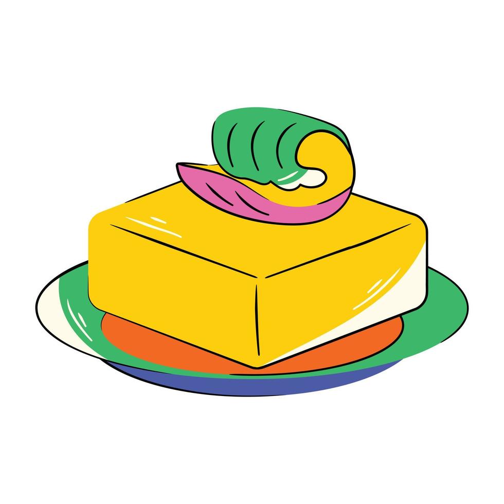 Trendy Butter Cube vector