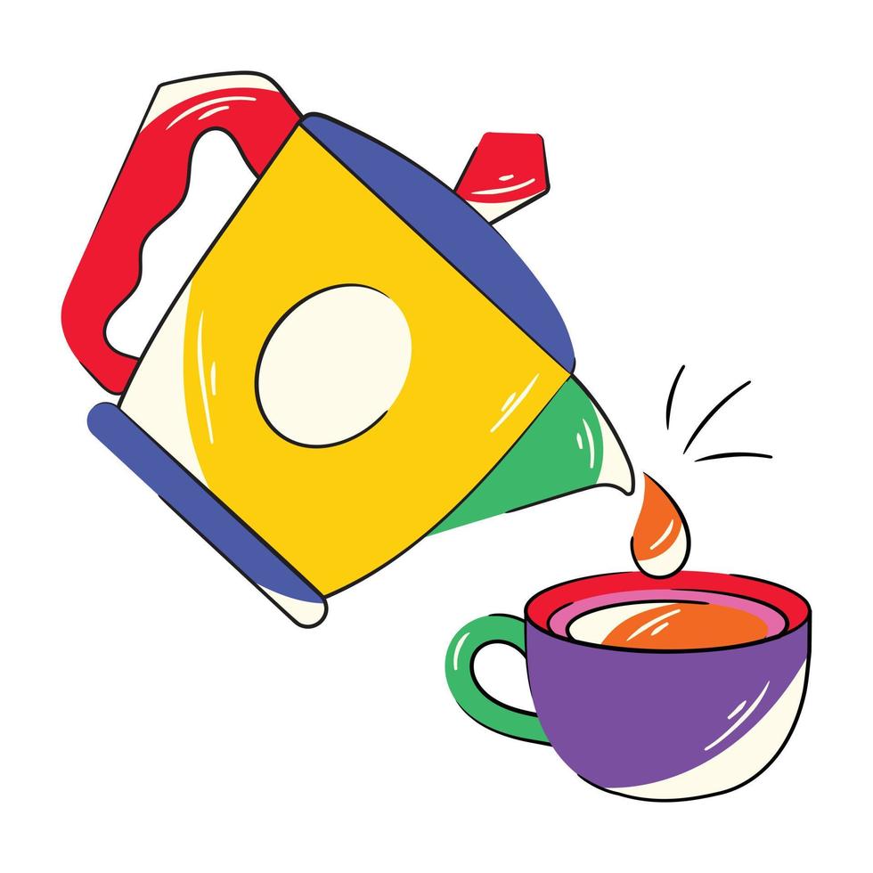 Trendy Moka Pot vector