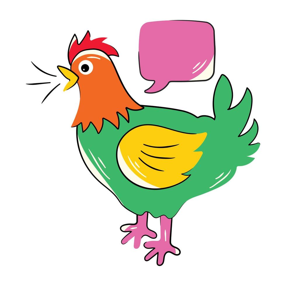 Trendy Crowing Rooster 19871841 Vector Art at Vecteezy