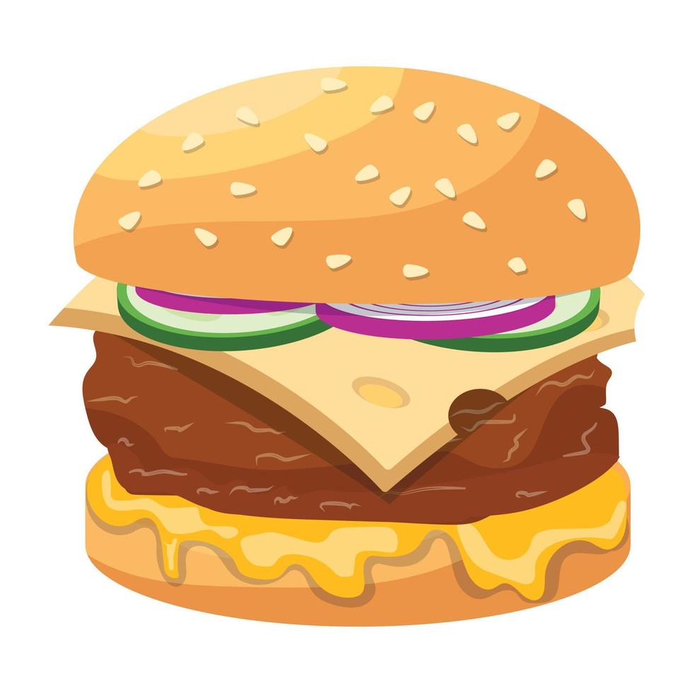 Trendy Patty Burger vector