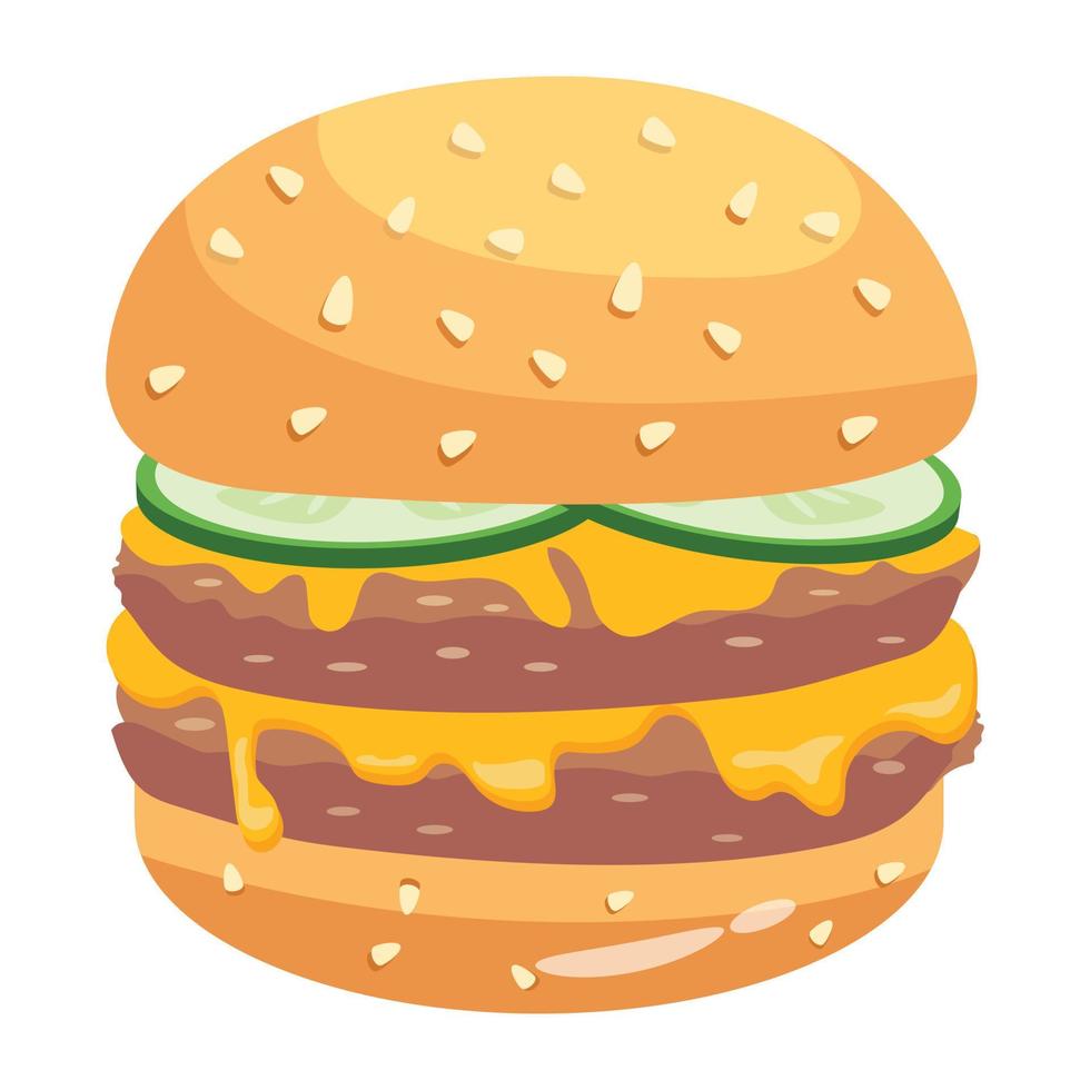 de moda doble hamburguesa vector