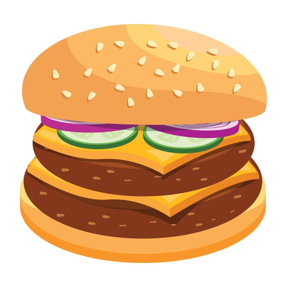 Trendy Double Burger vector