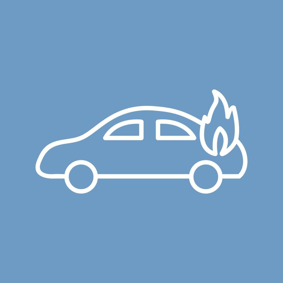 Unique Car on Fire Vector Icon