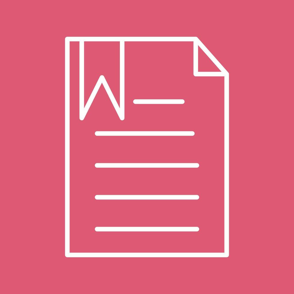 Unique Bookmarked Document Vector Icon