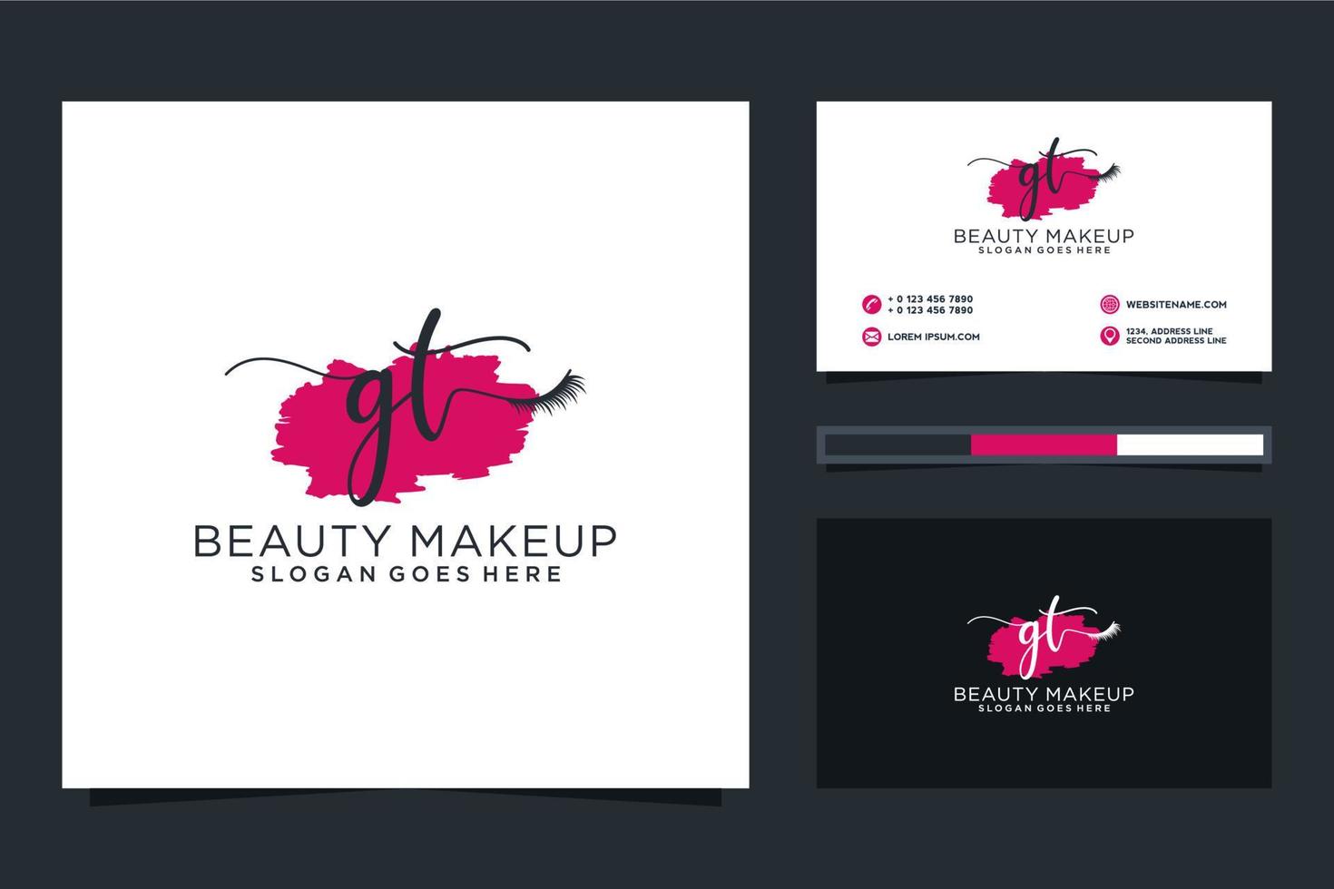 Initial GT Feminine logo collections and business card templat Premium Vector