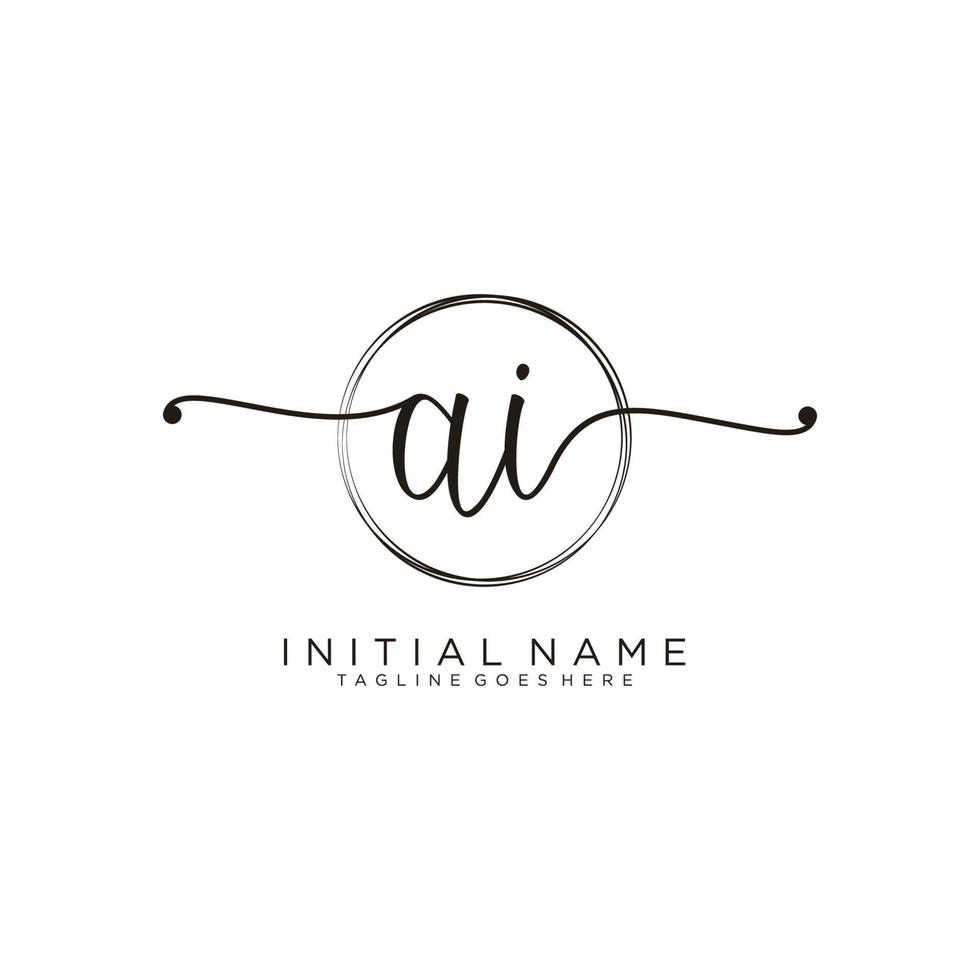 Initial AI feminine logo collections template. handwriting logo of initial signature, wedding, fashion, jewerly, boutique, floral and botanical with creative template for any company or business. vector