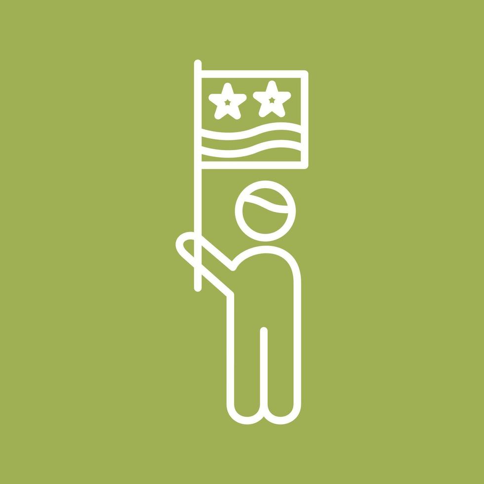 Raising Flag Vector Icon