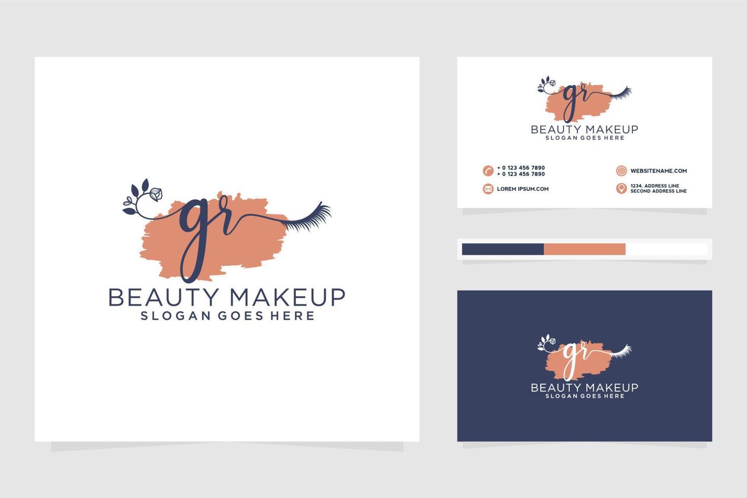 Initial GR Feminine logo collections and business card templat Premium Vector