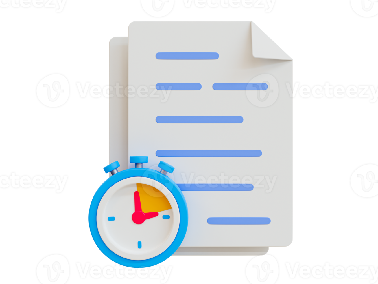 3d mínimo data limite trabalhar. urgente trabalhar. pegue trabalhos feito dentro Tempo conceito. papelada com uma cronômetro. 3d ilustração. png