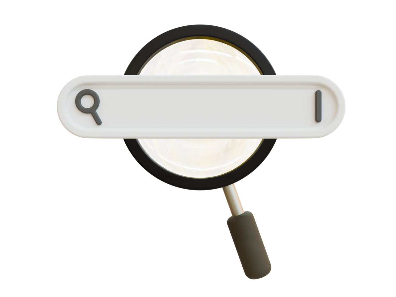 3d minimal search bar. SEO for better search results. web browsing concept. blank search bar with a magnifying glass. 3d rendering illustration. png