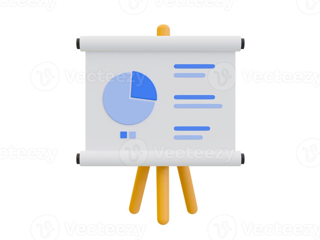 3d minimal Marketing Strategie Konzept. Geschäft Analyse. Marketing Daten Analyse. Bildschirm Beamer mit Statistiken Daten. 3d Illustration. png