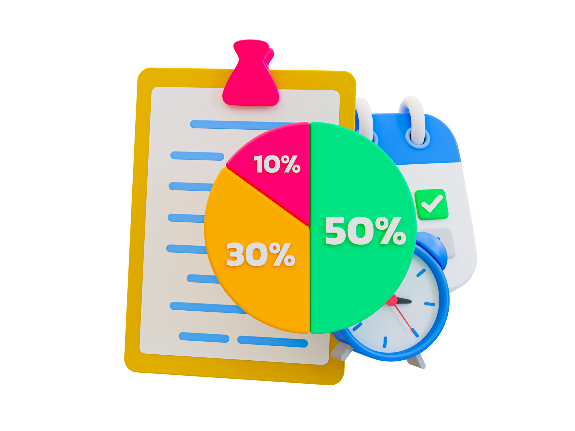 Free 3d Minimal Work life Balance Concept Time Management Concept Pie