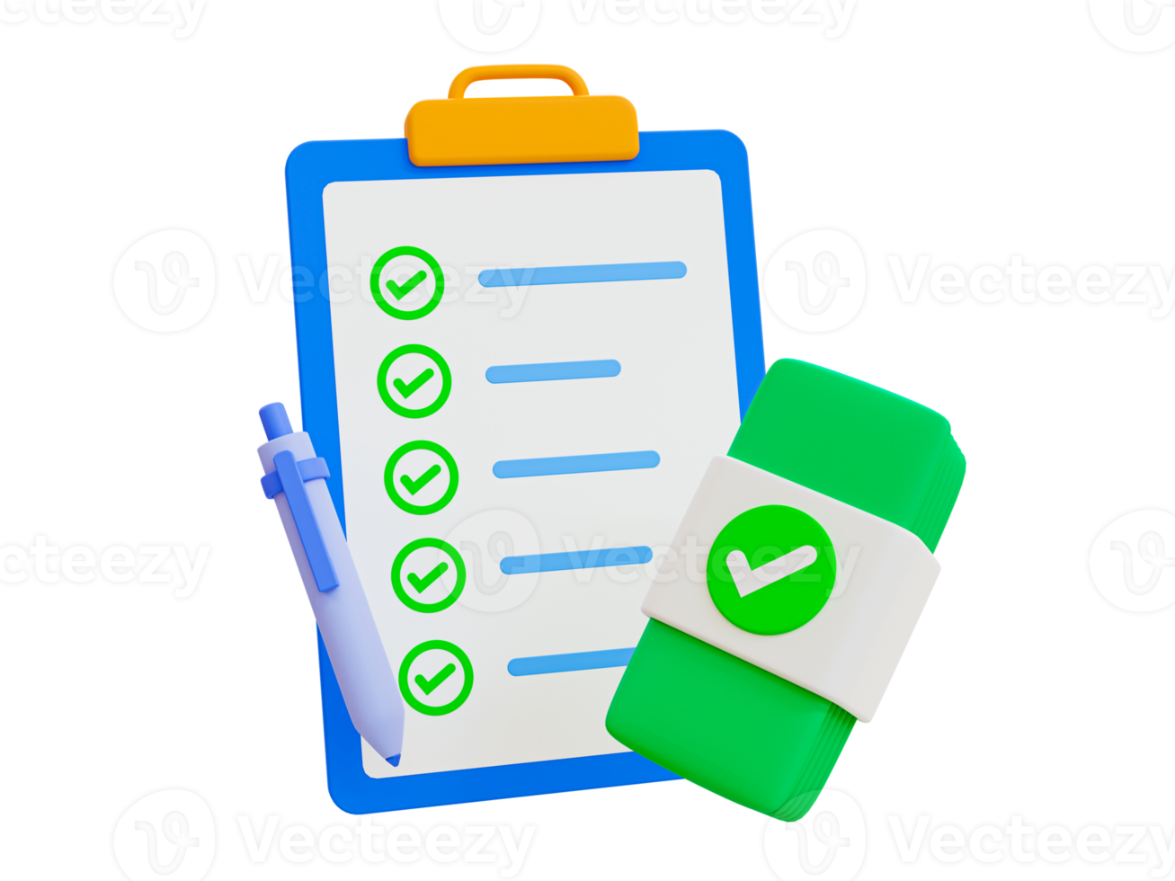 3d minimal balance sheet. Business checklist statement. Clipboard with a financial report, a pen, and a banknote. 3d illustration. png