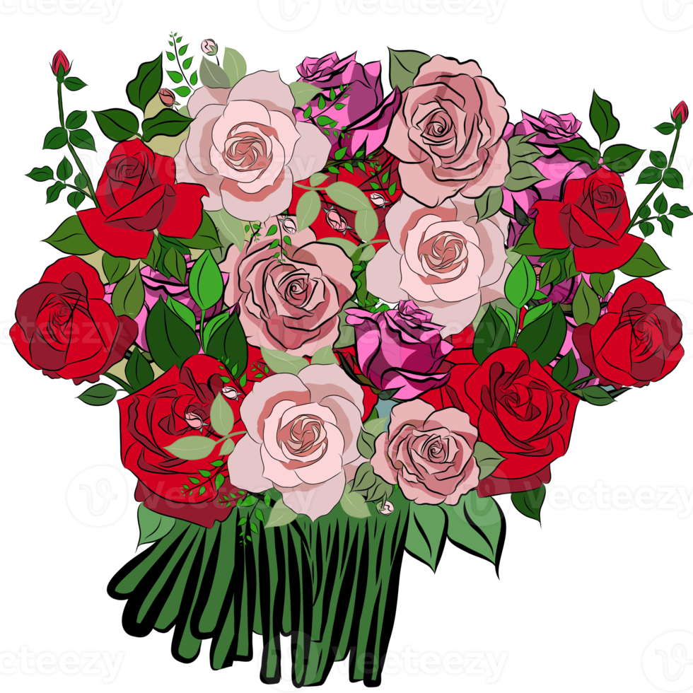 roos boeket bloemen png