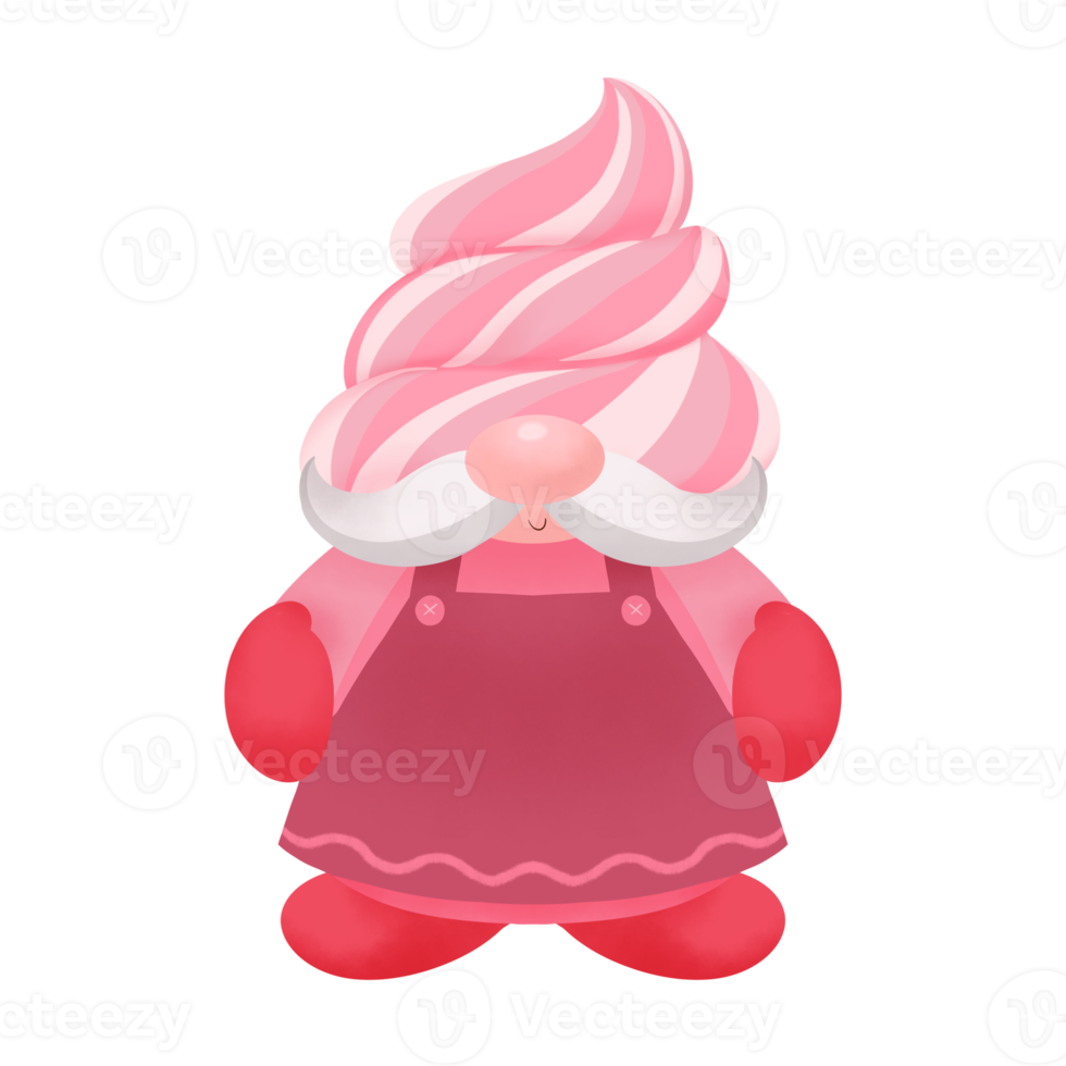 pink Gnome with Sweet Coffee png