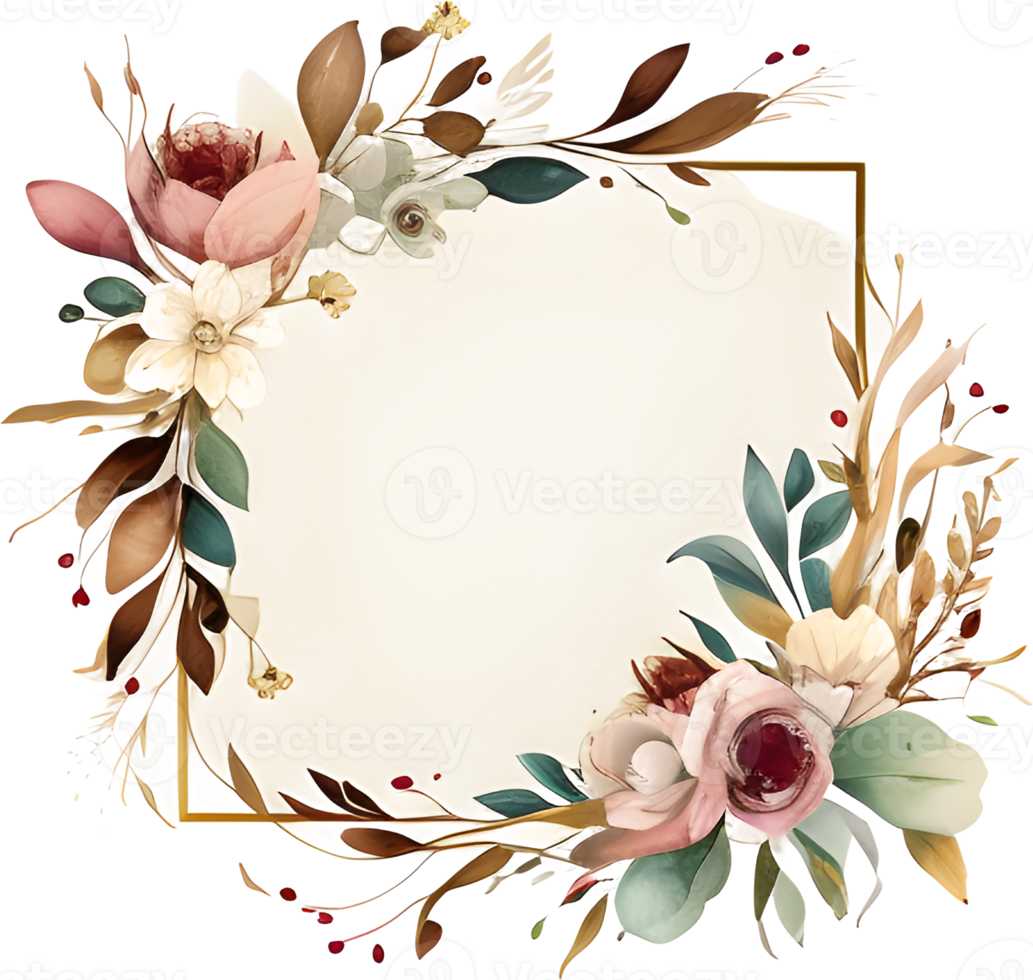 Blumen- Rahmen Hochzeit png