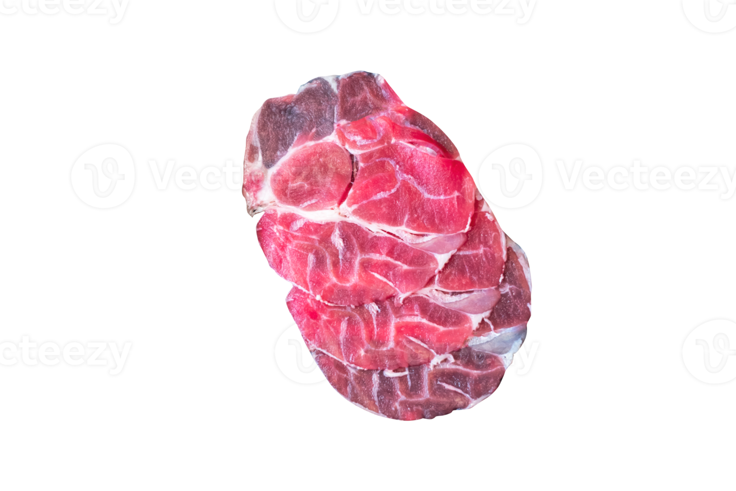 Raw sliced beef for Shabu Shabu on transparent background, PNG File