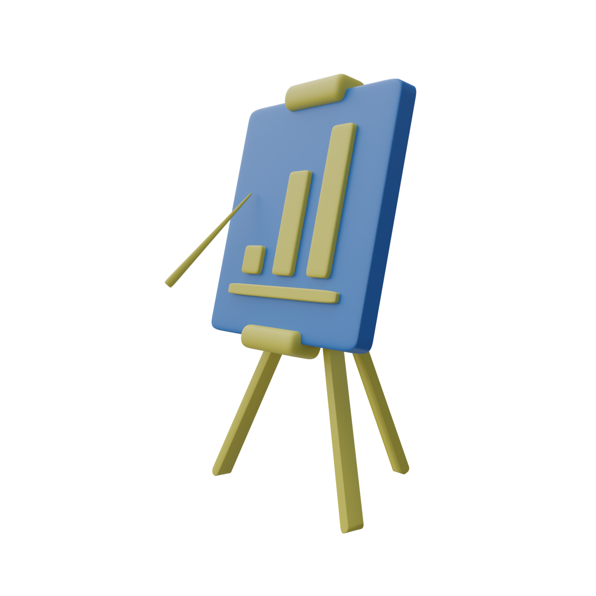 3D icon rendering of presentation board. realistic cartoon presentation