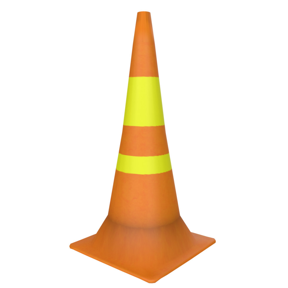 Traffic cone isolated on transparent png