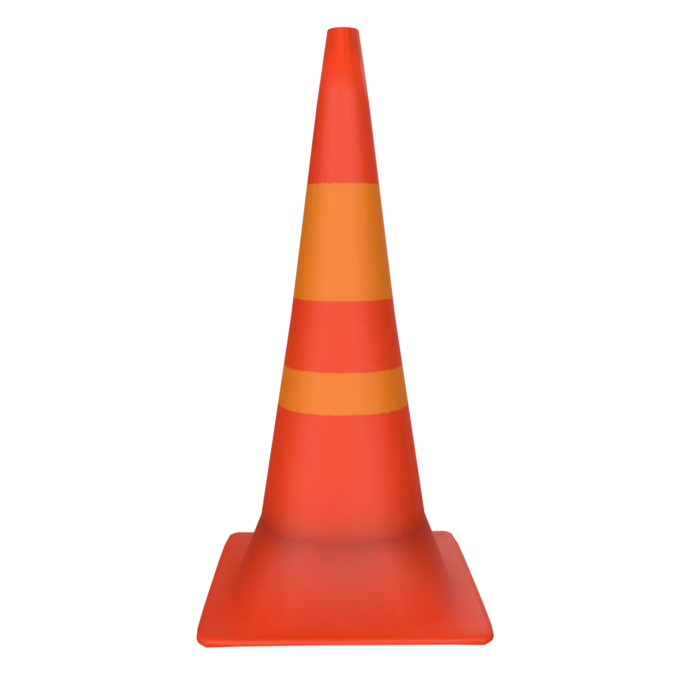 Traffic cone isolated on transparent png