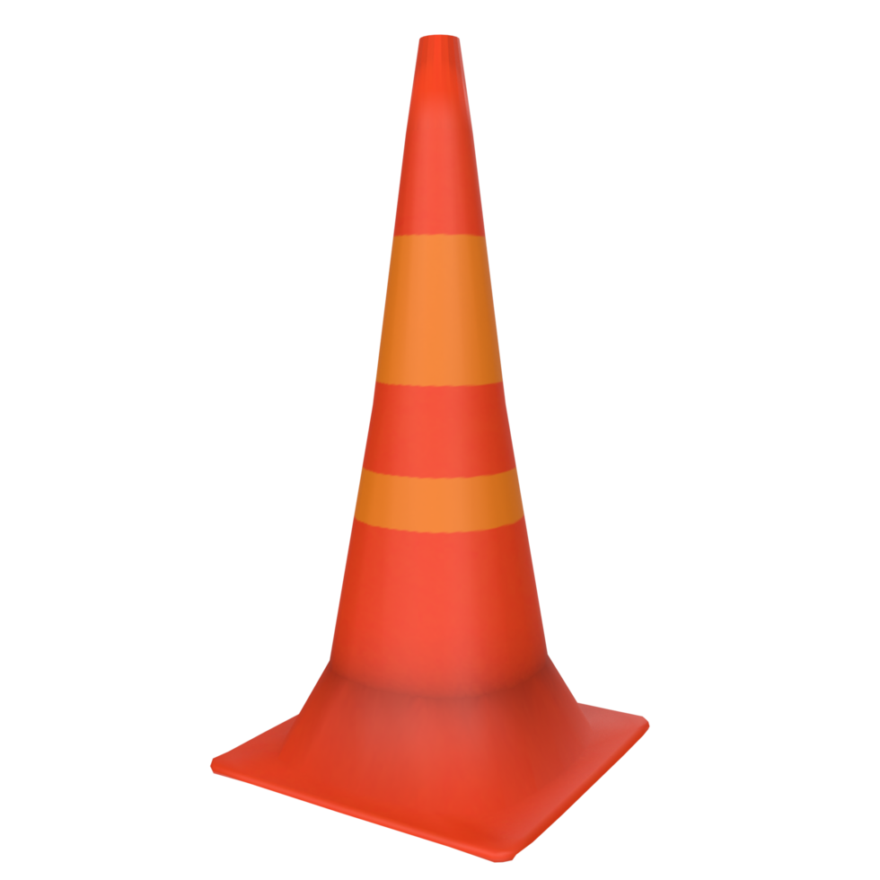 Traffic cone isolated on transparent png